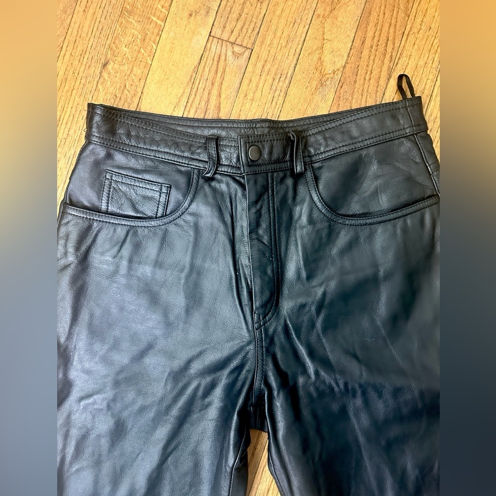 Men’s black LEATHER  pants 32 x 32
